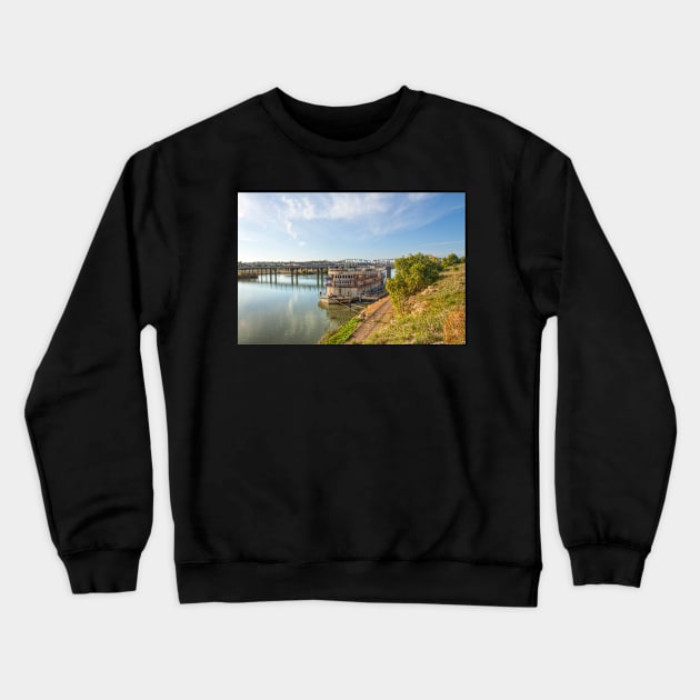 PS Murray Princess, Murray Bridge Crewneck Sweatshirt by Mark Richards